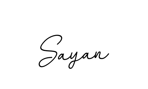 Use a signature maker to create a handwritten signature online. With this signature software, you can design (BallpointsItalic-DORy9) your own signature for name Sayan. Sayan signature style 11 images and pictures png