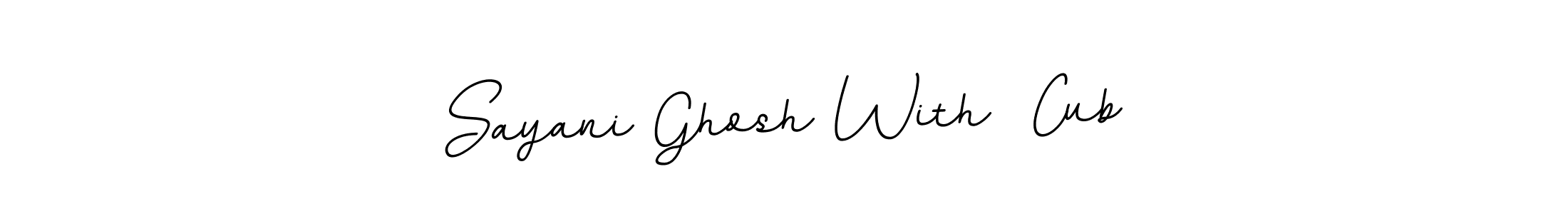 The best way (BallpointsItalic-DORy9) to make a short signature is to pick only two or three words in your name. The name Sayani Ghosh With  Cub include a total of six letters. For converting this name. Sayani Ghosh With  Cub signature style 11 images and pictures png