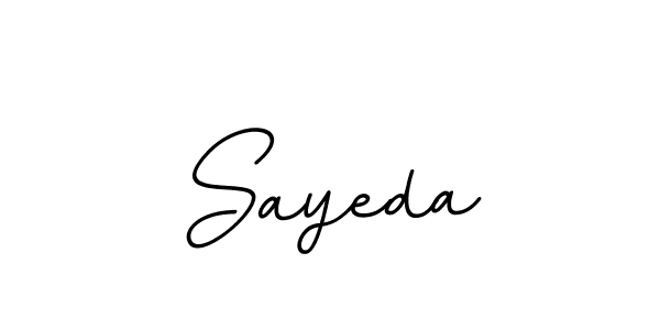 Create a beautiful signature design for name Sayeda. With this signature (BallpointsItalic-DORy9) fonts, you can make a handwritten signature for free. Sayeda signature style 11 images and pictures png