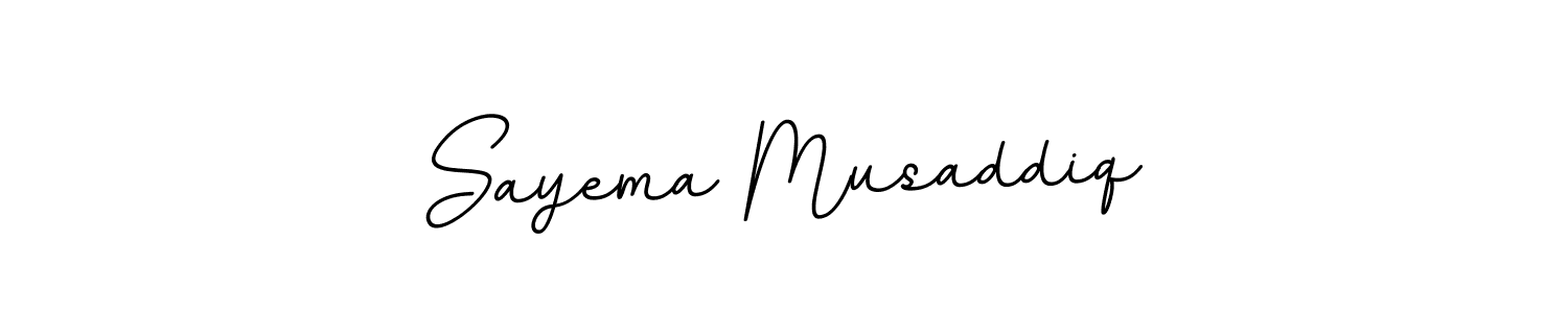 It looks lik you need a new signature style for name Sayema Musaddiq. Design unique handwritten (BallpointsItalic-DORy9) signature with our free signature maker in just a few clicks. Sayema Musaddiq signature style 11 images and pictures png