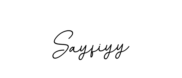 You should practise on your own different ways (BallpointsItalic-DORy9) to write your name (Sayfiyy) in signature. don't let someone else do it for you. Sayfiyy signature style 11 images and pictures png