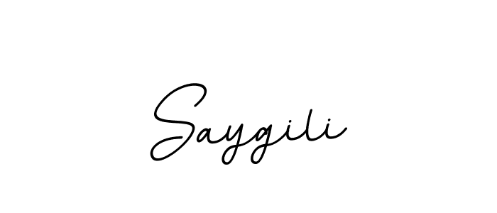 You should practise on your own different ways (BallpointsItalic-DORy9) to write your name (Saygili) in signature. don't let someone else do it for you. Saygili signature style 11 images and pictures png