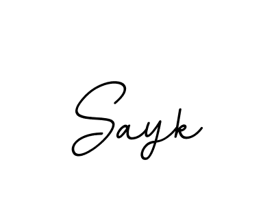 Use a signature maker to create a handwritten signature online. With this signature software, you can design (BallpointsItalic-DORy9) your own signature for name Sayk. Sayk signature style 11 images and pictures png