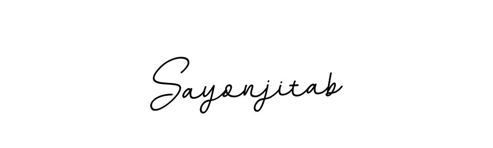 The best way (BallpointsItalic-DORy9) to make a short signature is to pick only two or three words in your name. The name Sayonjitab include a total of six letters. For converting this name. Sayonjitab signature style 11 images and pictures png