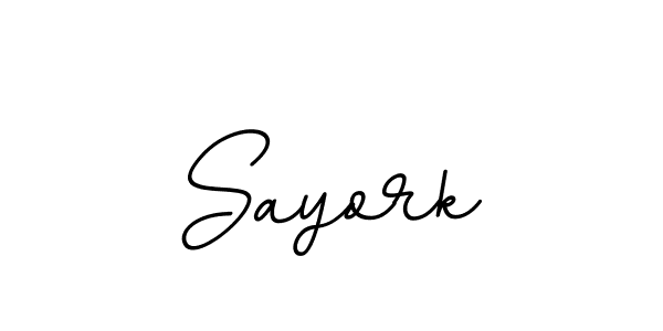 Make a beautiful signature design for name Sayork. With this signature (BallpointsItalic-DORy9) style, you can create a handwritten signature for free. Sayork signature style 11 images and pictures png