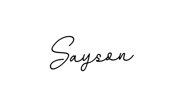 It looks lik you need a new signature style for name Sayson. Design unique handwritten (BallpointsItalic-DORy9) signature with our free signature maker in just a few clicks. Sayson signature style 11 images and pictures png