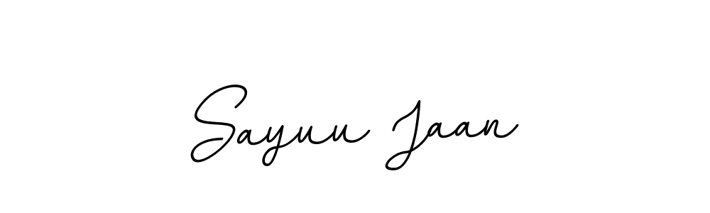 if you are searching for the best signature style for your name Sayuu Jaan. so please give up your signature search. here we have designed multiple signature styles  using BallpointsItalic-DORy9. Sayuu Jaan signature style 11 images and pictures png