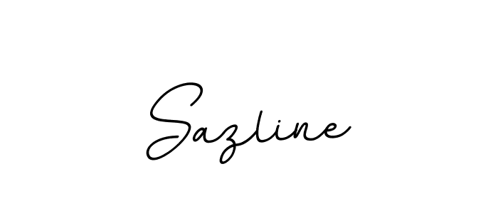 The best way (BallpointsItalic-DORy9) to make a short signature is to pick only two or three words in your name. The name Sazline include a total of six letters. For converting this name. Sazline signature style 11 images and pictures png