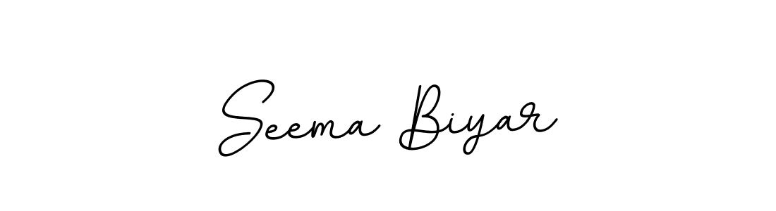 This is the best signature style for the Seema Biyar name. Also you like these signature font (BallpointsItalic-DORy9). Mix name signature. Seema Biyar signature style 11 images and pictures png