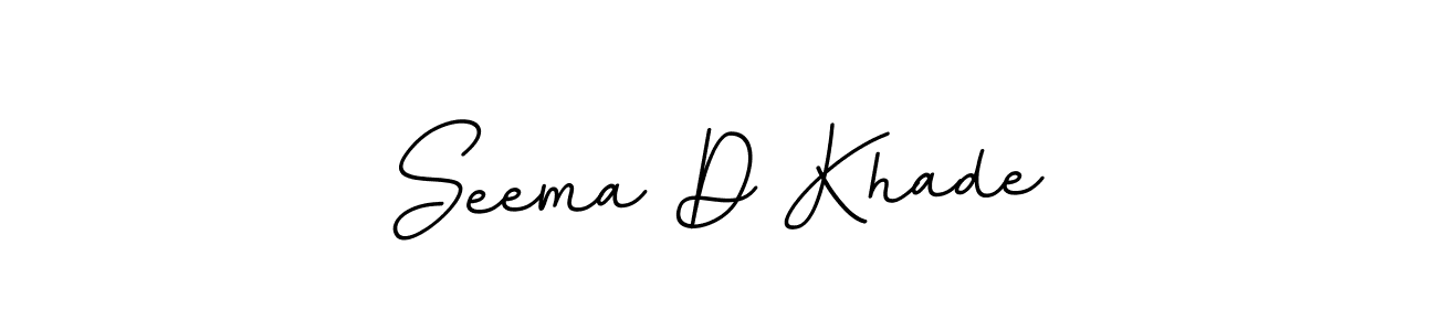 Design your own signature with our free online signature maker. With this signature software, you can create a handwritten (BallpointsItalic-DORy9) signature for name Seema D Khade. Seema D Khade signature style 11 images and pictures png