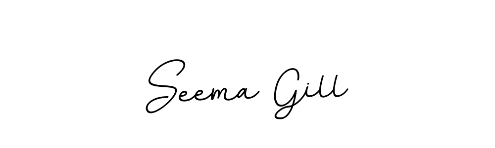 How to make Seema Gill name signature. Use BallpointsItalic-DORy9 style for creating short signs online. This is the latest handwritten sign. Seema Gill signature style 11 images and pictures png