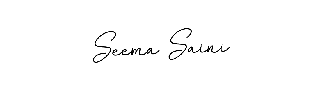 Design your own signature with our free online signature maker. With this signature software, you can create a handwritten (BallpointsItalic-DORy9) signature for name Seema Saini. Seema Saini signature style 11 images and pictures png