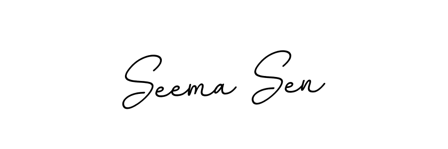 How to make Seema Sen name signature. Use BallpointsItalic-DORy9 style for creating short signs online. This is the latest handwritten sign. Seema Sen signature style 11 images and pictures png