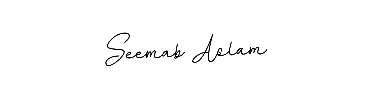 You should practise on your own different ways (BallpointsItalic-DORy9) to write your name (Seemab Aslam) in signature. don't let someone else do it for you. Seemab Aslam signature style 11 images and pictures png