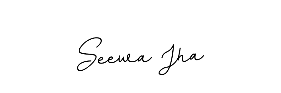 How to make Seewa Jha name signature. Use BallpointsItalic-DORy9 style for creating short signs online. This is the latest handwritten sign. Seewa Jha signature style 11 images and pictures png