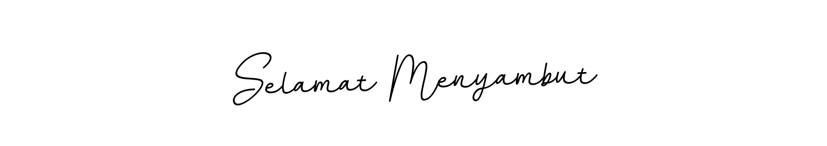Make a beautiful signature design for name Selamat Menyambut. With this signature (BallpointsItalic-DORy9) style, you can create a handwritten signature for free. Selamat Menyambut signature style 11 images and pictures png