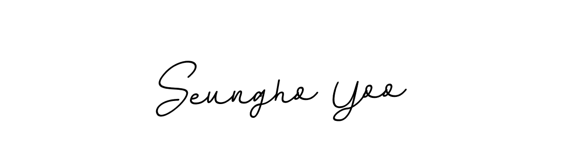 Make a beautiful signature design for name Seungho Yoo. With this signature (BallpointsItalic-DORy9) style, you can create a handwritten signature for free. Seungho Yoo signature style 11 images and pictures png