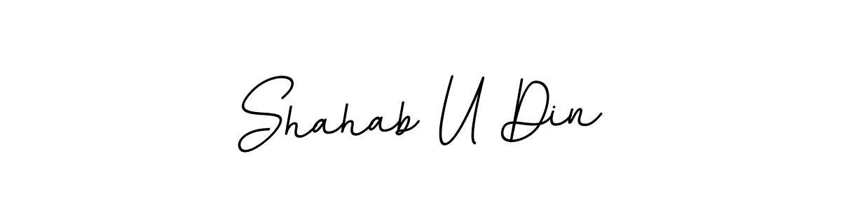 This is the best signature style for the Shahab U Din name. Also you like these signature font (BallpointsItalic-DORy9). Mix name signature. Shahab U Din signature style 11 images and pictures png