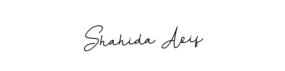 The best way (BallpointsItalic-DORy9) to make a short signature is to pick only two or three words in your name. The name Shahida Asif include a total of six letters. For converting this name. Shahida Asif signature style 11 images and pictures png