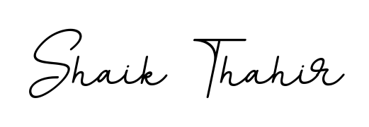 Give your name Shaik Thahir an exquisite flair with the BallpointsItalic-DORy9 script font. Ideal for contracts, resumes, and formal letterheads. Shaik Thahir signature style 11 images and pictures png