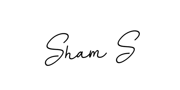 Create a beautiful signature design for name Sham S. With this signature (BallpointsItalic-DORy9) fonts, you can make a handwritten signature for free. Sham S signature style 11 images and pictures png