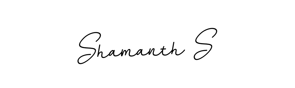 How to make Shamanth S name signature. Use BallpointsItalic-DORy9 style for creating short signs online. This is the latest handwritten sign. Shamanth S signature style 11 images and pictures png