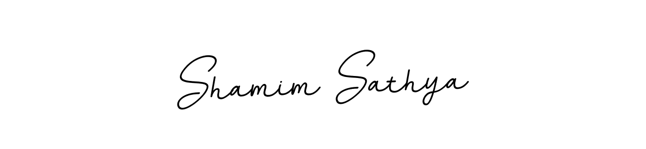 Make a beautiful signature design for name Shamim Sathya. With this signature (BallpointsItalic-DORy9) style, you can create a handwritten signature for free. Shamim Sathya signature style 11 images and pictures png