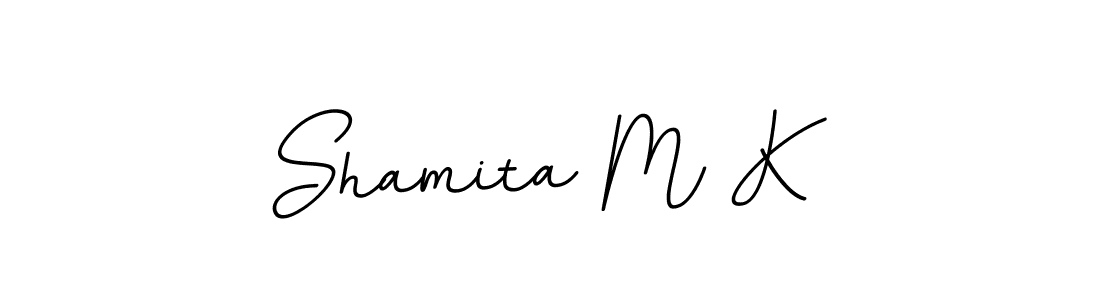 Make a beautiful signature design for name Shamita M K. With this signature (BallpointsItalic-DORy9) style, you can create a handwritten signature for free. Shamita M K signature style 11 images and pictures png