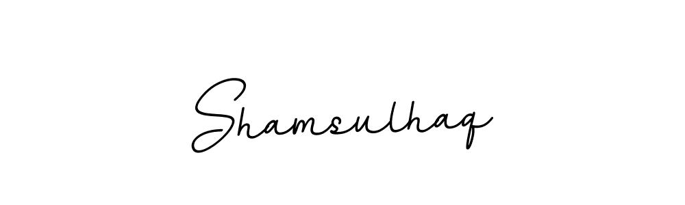 Use a signature maker to create a handwritten signature online. With this signature software, you can design (BallpointsItalic-DORy9) your own signature for name Shamsulhaq. Shamsulhaq signature style 11 images and pictures png