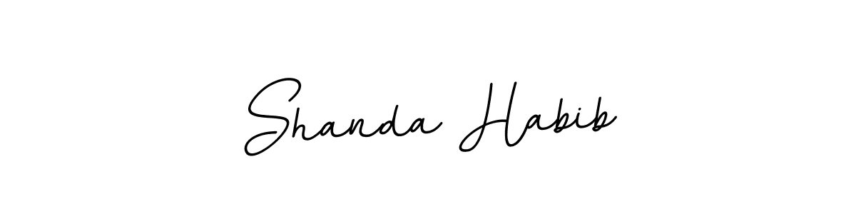 Make a beautiful signature design for name Shanda Habib. With this signature (BallpointsItalic-DORy9) style, you can create a handwritten signature for free. Shanda Habib signature style 11 images and pictures png