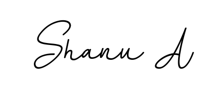 A modern signature idea for name Shanu A using BallpointsItalic-DORy9 font. Clean strokes and elegant curves make it stand out instantly. Shanu A signature style 11 images and pictures png