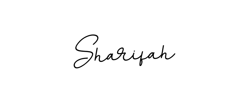 Make a beautiful signature design for name Sharifah. With this signature (BallpointsItalic-DORy9) style, you can create a handwritten signature for free. Sharifah signature style 11 images and pictures png