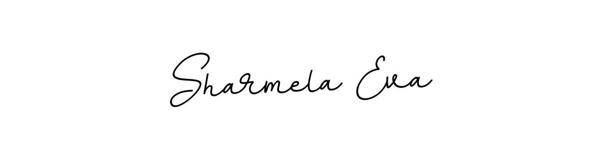 Create a beautiful signature design for name Sharmela Eva. With this signature (BallpointsItalic-DORy9) fonts, you can make a handwritten signature for free. Sharmela Eva signature style 11 images and pictures png