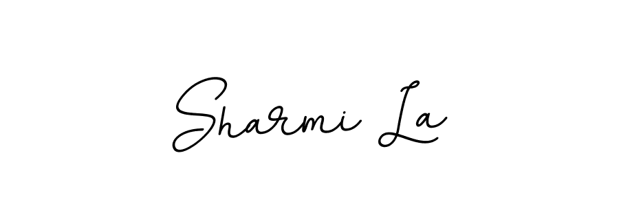 Sharmi La stylish signature style. Best Handwritten Sign (BallpointsItalic-DORy9) for my name. Handwritten Signature Collection Ideas for my name Sharmi La. Sharmi La signature style 11 images and pictures png