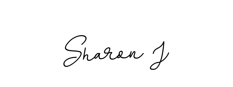 How to make Sharon J name signature. Use BallpointsItalic-DORy9 style for creating short signs online. This is the latest handwritten sign. Sharon J signature style 11 images and pictures png