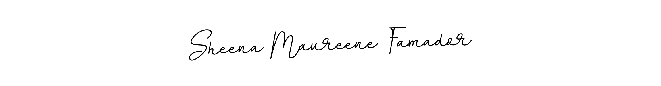 How to make Sheena Maureene Famador name signature. Use BallpointsItalic-DORy9 style for creating short signs online. This is the latest handwritten sign. Sheena Maureene Famador signature style 11 images and pictures png