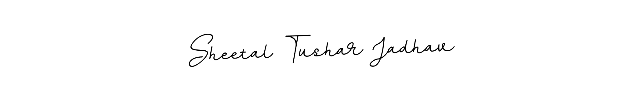 How to make Sheetal Tushar Jadhav name signature. Use BallpointsItalic-DORy9 style for creating short signs online. This is the latest handwritten sign. Sheetal Tushar Jadhav signature style 11 images and pictures png