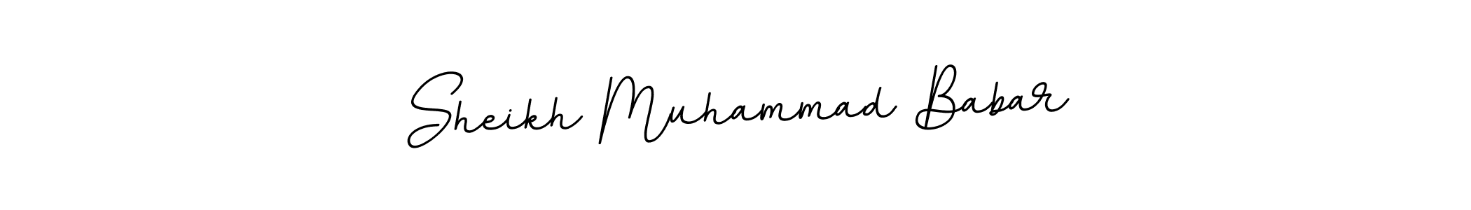 How to make Sheikh Muhammad Babar name signature. Use BallpointsItalic-DORy9 style for creating short signs online. This is the latest handwritten sign. Sheikh Muhammad Babar signature style 11 images and pictures png