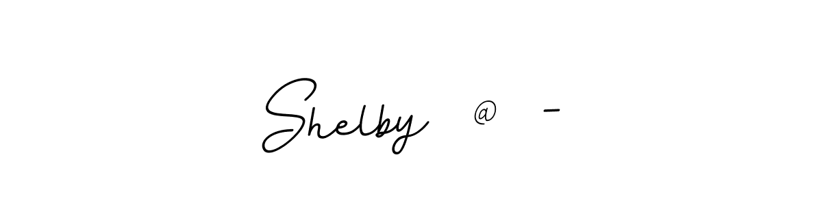 Use a signature maker to create a handwritten signature online. With this signature software, you can design (BallpointsItalic-DORy9) your own signature for name Shelby  @  -. Shelby  @  - signature style 11 images and pictures png