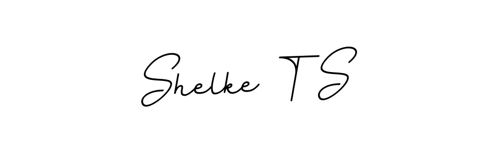 How to make Shelke T S name signature. Use BallpointsItalic-DORy9 style for creating short signs online. This is the latest handwritten sign. Shelke T S signature style 11 images and pictures png