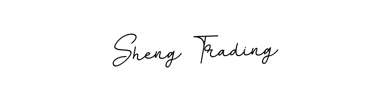 How to make Sheng Trading name signature. Use BallpointsItalic-DORy9 style for creating short signs online. This is the latest handwritten sign. Sheng Trading signature style 11 images and pictures png