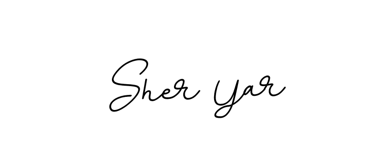 How to make Sher Yar name signature. Use BallpointsItalic-DORy9 style for creating short signs online. This is the latest handwritten sign. Sher Yar signature style 11 images and pictures png