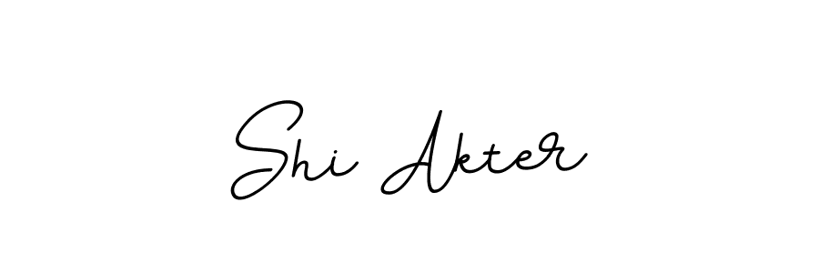 How to make Shi Akter name signature. Use BallpointsItalic-DORy9 style for creating short signs online. This is the latest handwritten sign. Shi Akter signature style 11 images and pictures png