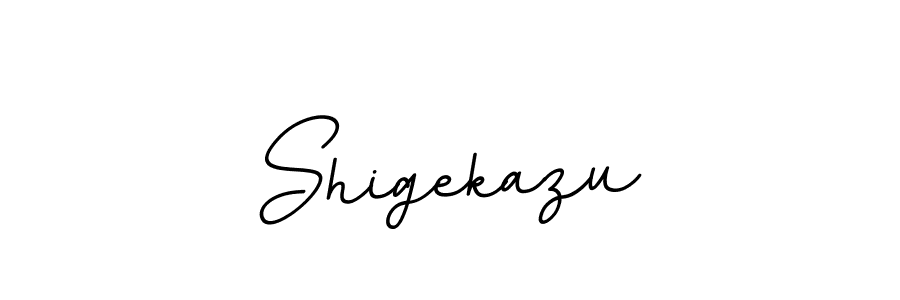 Design your own signature with our free online signature maker. With this signature software, you can create a handwritten (BallpointsItalic-DORy9) signature for name Shigekazu. Shigekazu signature style 11 images and pictures png