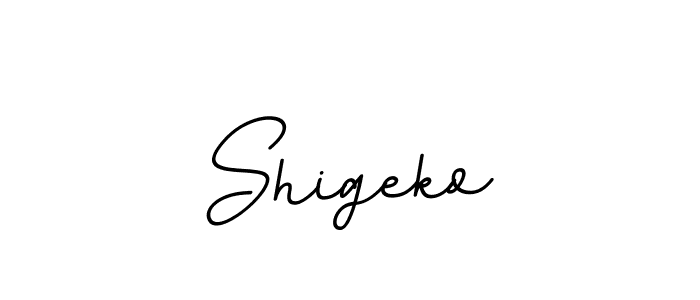 How to make Shigeko name signature. Use BallpointsItalic-DORy9 style for creating short signs online. This is the latest handwritten sign. Shigeko signature style 11 images and pictures png