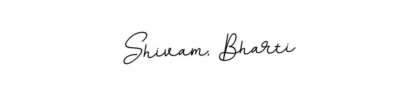 Create a beautiful signature design for name Shivam, Bharti. With this signature (BallpointsItalic-DORy9) fonts, you can make a handwritten signature for free. Shivam, Bharti signature style 11 images and pictures png
