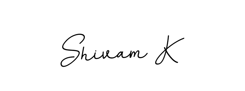 The best way (BallpointsItalic-DORy9) to make a short signature is to pick only two or three words in your name. The name Shivam K include a total of six letters. For converting this name. Shivam K signature style 11 images and pictures png