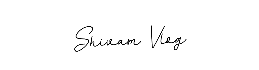 Use a signature maker to create a handwritten signature online. With this signature software, you can design (BallpointsItalic-DORy9) your own signature for name Shivam Vlog. Shivam Vlog signature style 11 images and pictures png