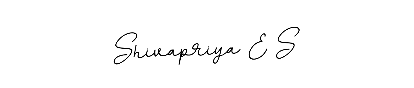 You should practise on your own different ways (BallpointsItalic-DORy9) to write your name (Shivapriya E S) in signature. don't let someone else do it for you. Shivapriya E S signature style 11 images and pictures png