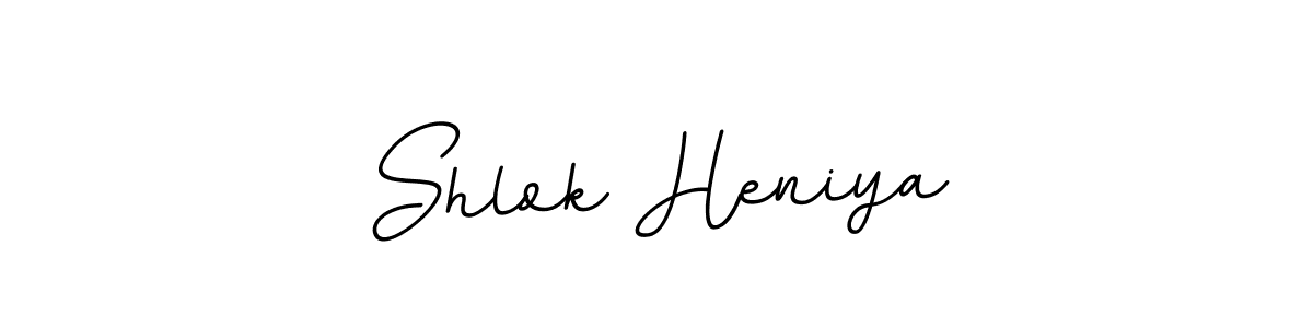 Shlok Heniya stylish signature style. Best Handwritten Sign (BallpointsItalic-DORy9) for my name. Handwritten Signature Collection Ideas for my name Shlok Heniya. Shlok Heniya signature style 11 images and pictures png
